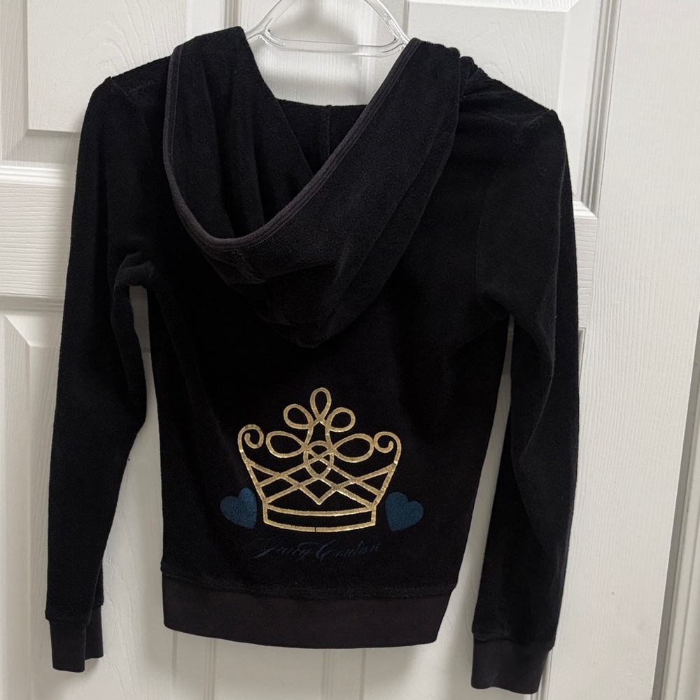 Original Juicy Couture 2009  Black terry cloth girls hoodie Size 10
